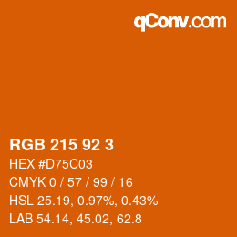 カラーコード: RGB 215 92 3 | qconv.com