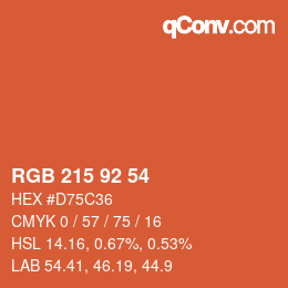 Color code: RGB 215 92 54 | qconv.com