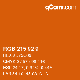 颜色代码: RGB 215 92 9 | qconv.com