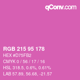 カラーコード: RGB 215 95 178 | qconv.com