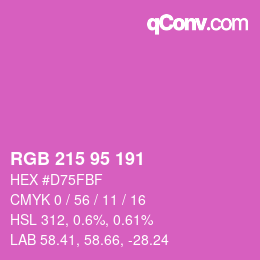 カラーコード: RGB 215 95 191 | qconv.com