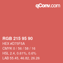 Color code: RGB 215 95 90 | qconv.com
