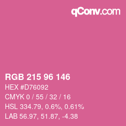 Color code: RGB 215 96 146 | qconv.com