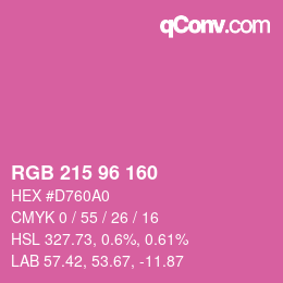 Color code: RGB 215 96 160 | qconv.com