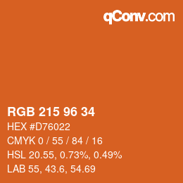 カラーコード: RGB 215 96 34 | qconv.com