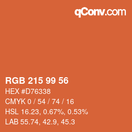Color code: RGB 215 99 56 | qconv.com