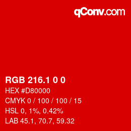 カラーコード: RGB 216.1 0 0 | qconv.com