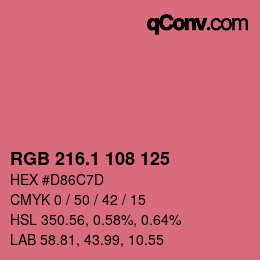 カラーコード: RGB 216.1 108 125 | qconv.com