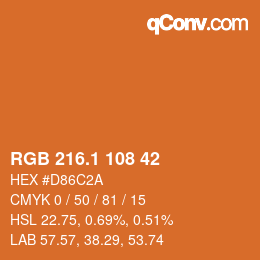 カラーコード: RGB 216.1 108 42 | qconv.com