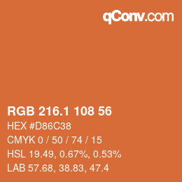 カラーコード: RGB 216.1 108 56 | qconv.com