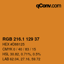 カラーコード: RGB 216.1 129 37 | qconv.com