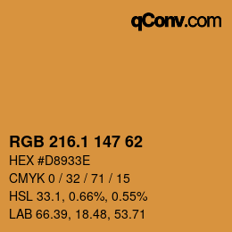 カラーコード: RGB 216.1 147 62 | qconv.com