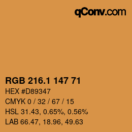 カラーコード: RGB 216.1 147 71 | qconv.com