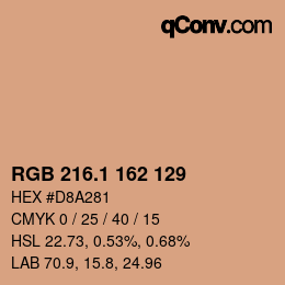 カラーコード: RGB 216.1 162 129 | qconv.com