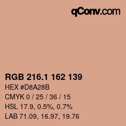 カラーコード: RGB 216.1 162 139 | qconv.com