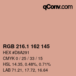 カラーコード: RGB 216.1 162 145 | qconv.com