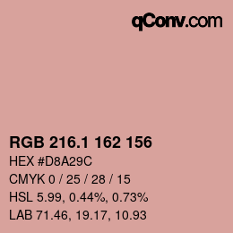 カラーコード: RGB 216.1 162 156 | qconv.com
