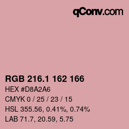 Color code: RGB 216.1 162 166 | qconv.com
