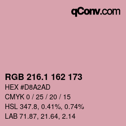 カラーコード: RGB 216.1 162 173 | qconv.com