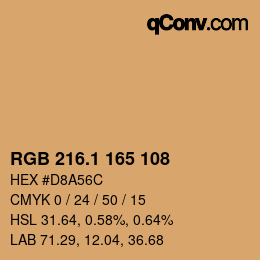 カラーコード: RGB 216.1 165 108 | qconv.com