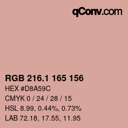 カラーコード: RGB 216.1 165 156 | qconv.com