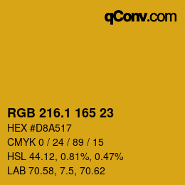 カラーコード: RGB 216.1 165 23 | qconv.com