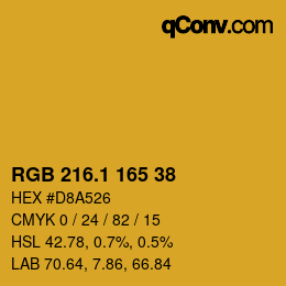カラーコード: RGB 216.1 165 38 | qconv.com