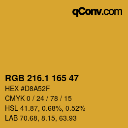 カラーコード: RGB 216.1 165 47 | qconv.com