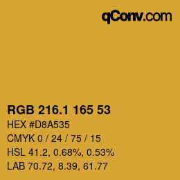 カラーコード: RGB 216.1 165 53 | qconv.com