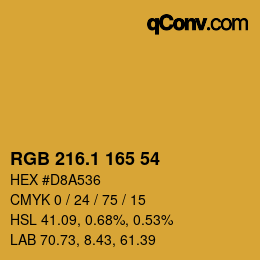 カラーコード: RGB 216.1 165 54 | qconv.com