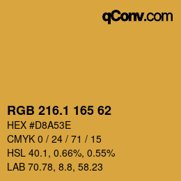 カラーコード: RGB 216.1 165 62 | qconv.com