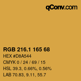 カラーコード: RGB 216.1 165 68 | qconv.com