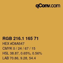 カラーコード: RGB 216.1 165 71 | qconv.com