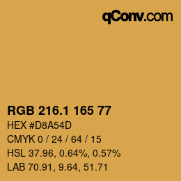 カラーコード: RGB 216.1 165 77 | qconv.com