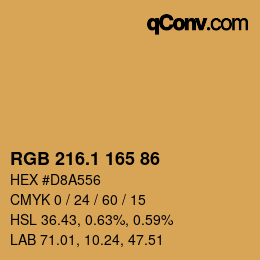 カラーコード: RGB 216.1 165 86 | qconv.com
