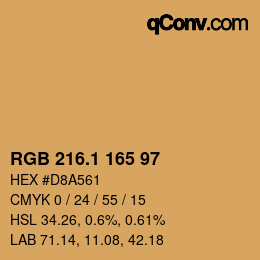 カラーコード: RGB 216.1 165 97 | qconv.com