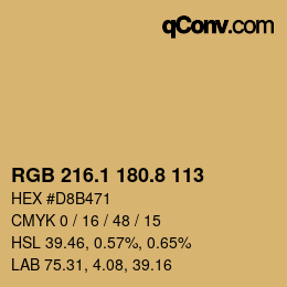 Farbcode: RGB 216.1 180.8 113 | qconv.com