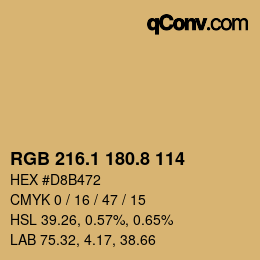 Farbcode: RGB 216.1 180.8 114 | qconv.com