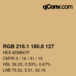 Color code: RGB 216.1 180.8 127 | qconv.com