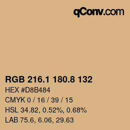 Farbcode: RGB 216.1 180.8 132 | qconv.com