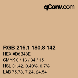 Color code: RGB 216.1 180.8 142 | qconv.com