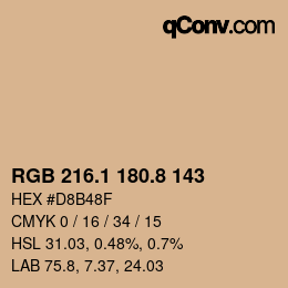 Farbcode: RGB 216.1 180.8 143 | qconv.com