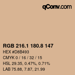 Color code: RGB 216.1 180.8 147 | qconv.com