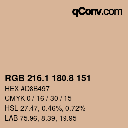 Color code: RGB 216.1 180.8 151 | qconv.com