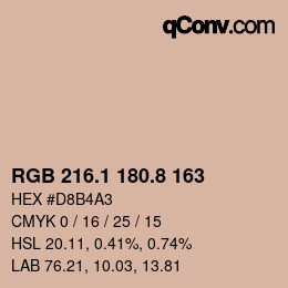 Color code: RGB 216.1 180.8 163 | qconv.com