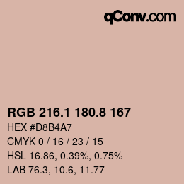 Color code: RGB 216.1 180.8 167 | qconv.com
