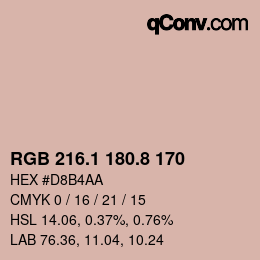 Farbcode: RGB 216.1 180.8 170 | qconv.com