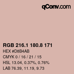 Color code: RGB 216.1 180.8 171 | qconv.com