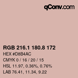 Color code: RGB 216.1 180.8 172 | qconv.com