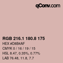 Color code: RGB 216.1 180.8 175 | qconv.com